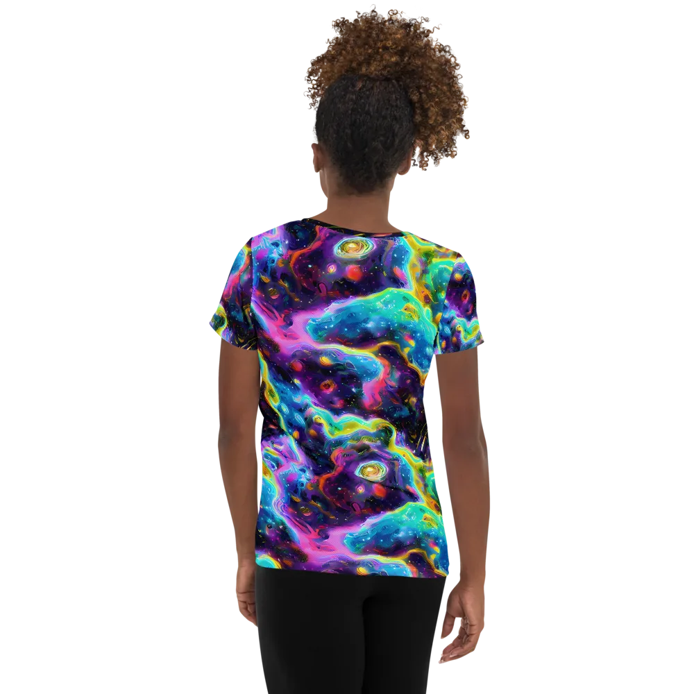 Infinite Iridescence on Women's Athletic T-Shirt — Back