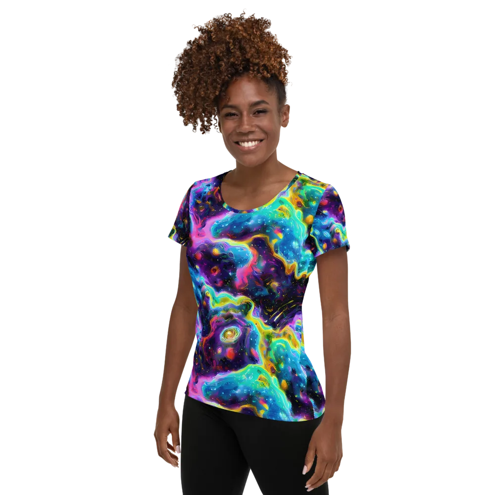 Infinite Iridescence on Women's Athletic T-Shirt — Left