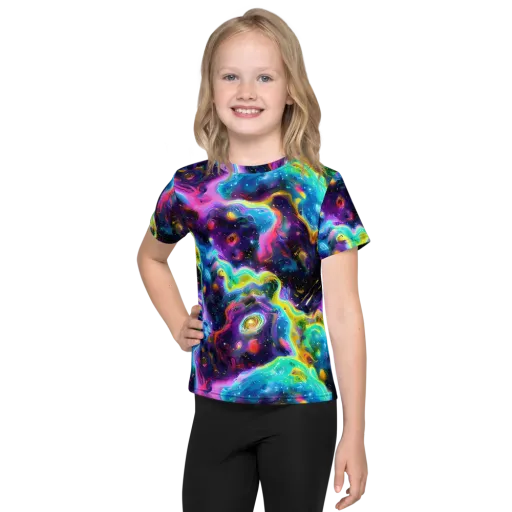 Infinite Iridescence on a Kids Crew Neck T-Shirt