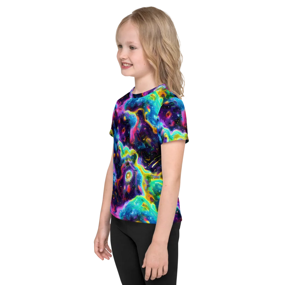 Infinite Iridescence on Kids Crew Neck T-Shirt — Left
