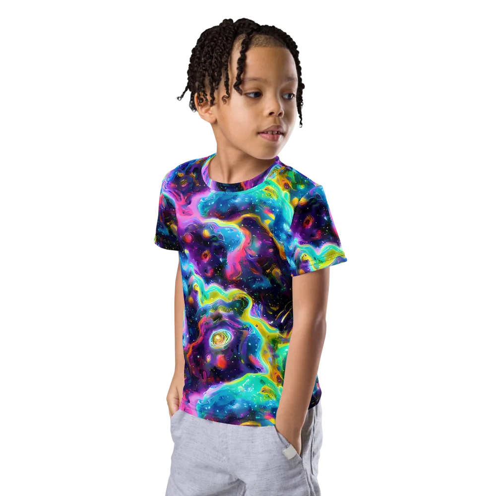 Infinite Iridescence on Kids Crew Neck T-Shirt — Left Front