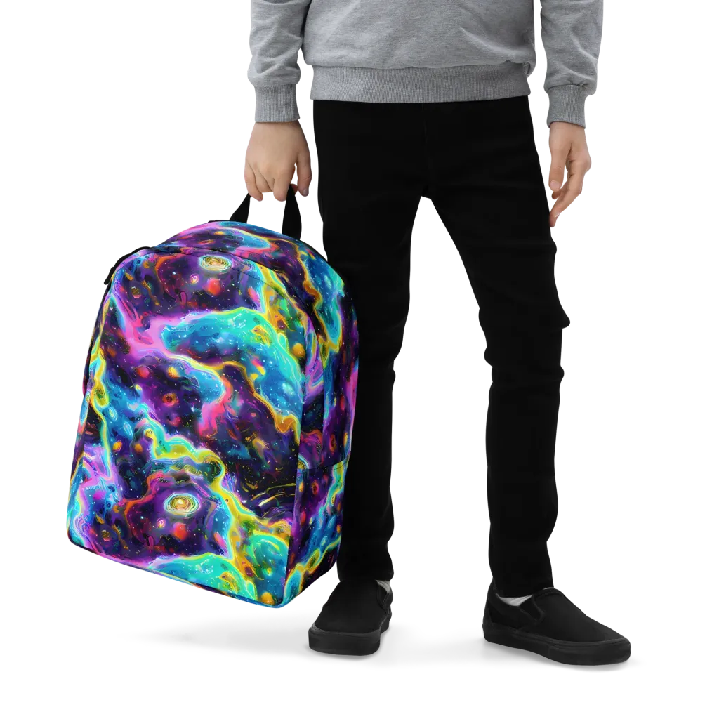 Infinite Iridescence on Minimalist Backpack — Zoomed-in