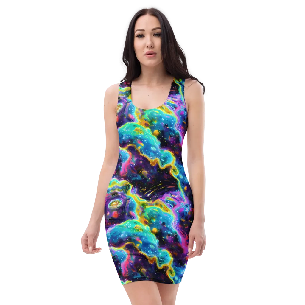 Infinite Iridescence on Bodycon Dress — Front