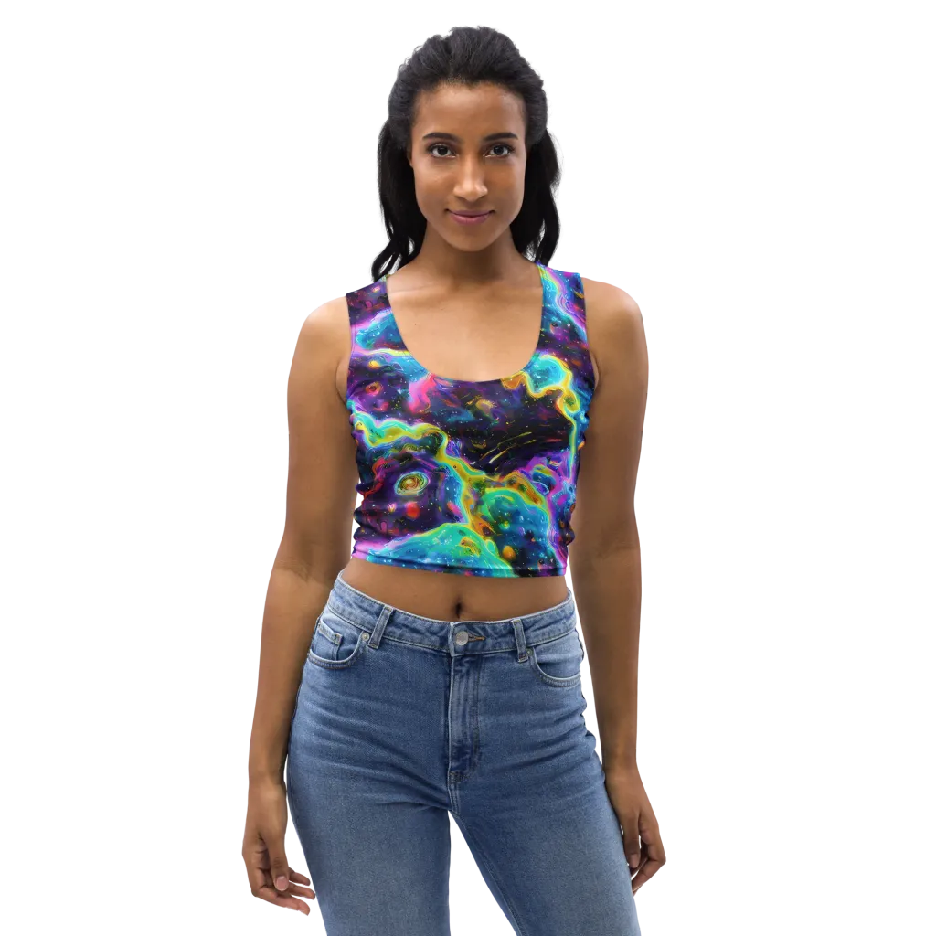 Infinite Iridescence on Crop Top — Front