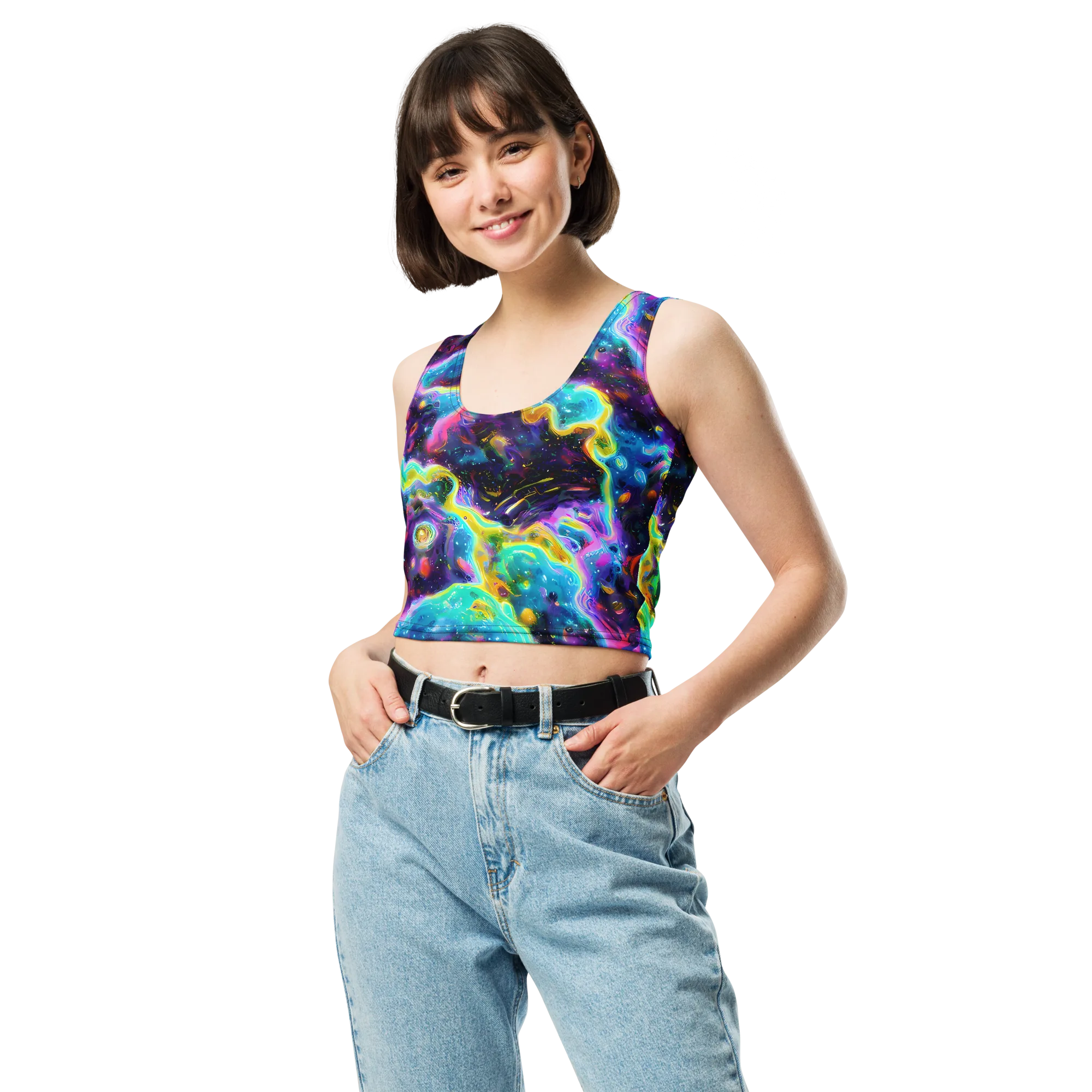 Infinite Iridescence on Crop Top — Front