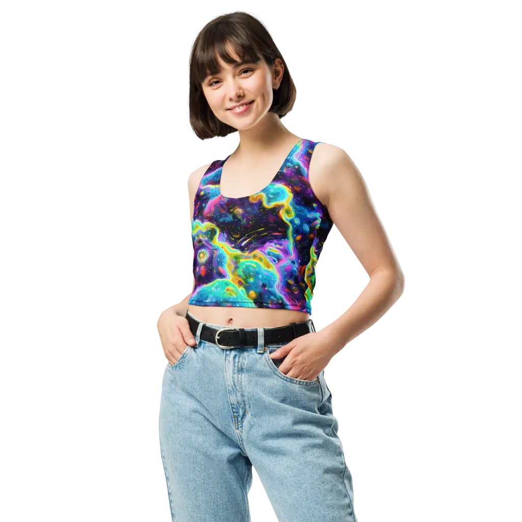Infinite Iridescence on Crop Top — Front