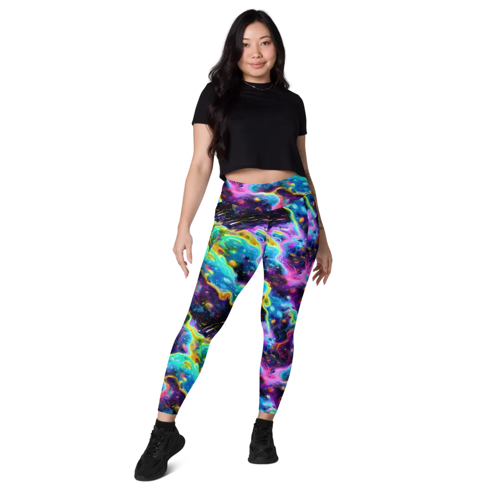 Infinite Iridescence on Leggings with Pockets — Front