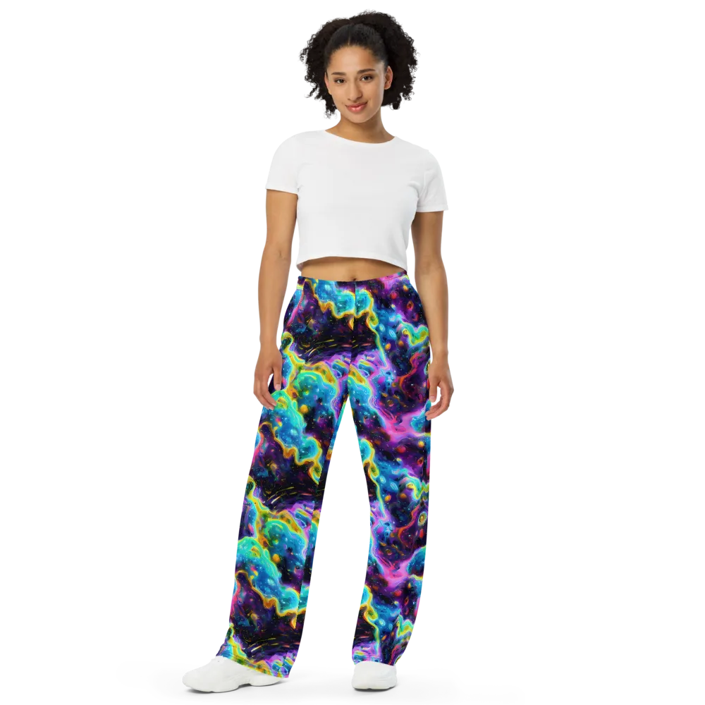 Infinite Iridescence on Wide-Leg Pants — Front