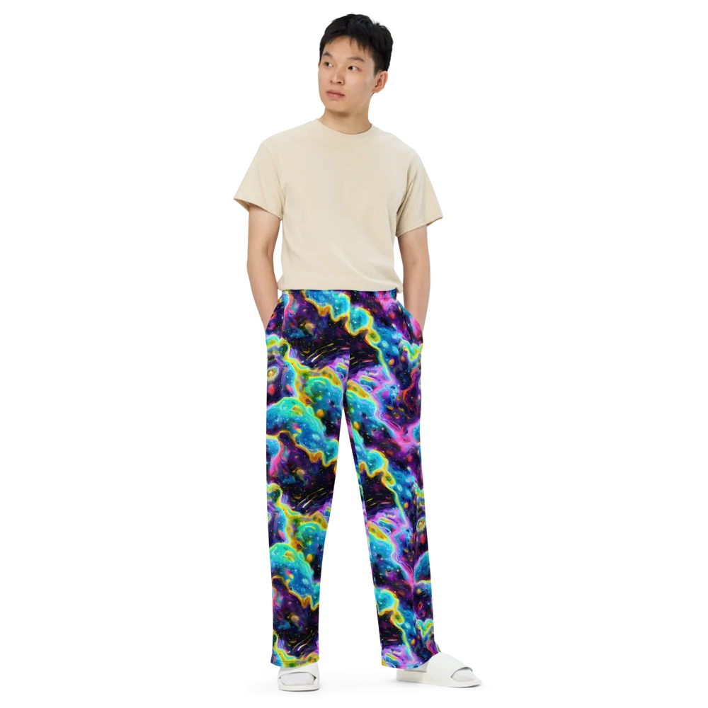 Infinite Iridescence on Wide-Leg Pants — Front
