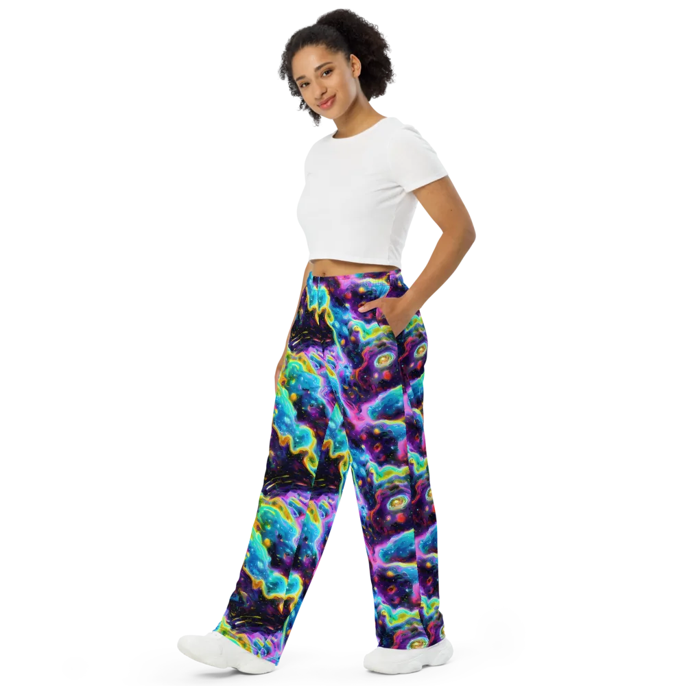 Infinite Iridescence on Wide-Leg Pants — Left Front