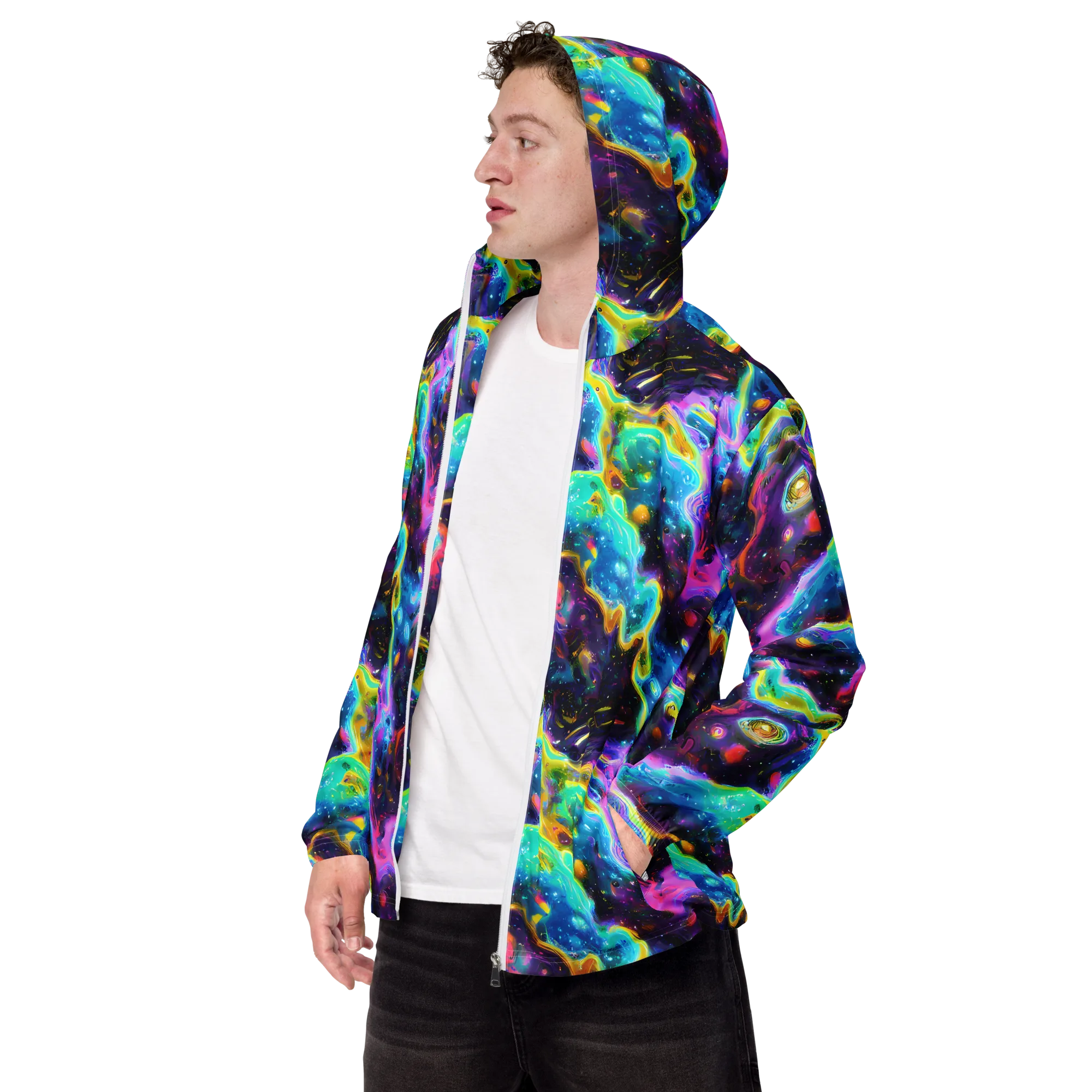 Infinite Iridescence on Men's Windbreaker — Left Front