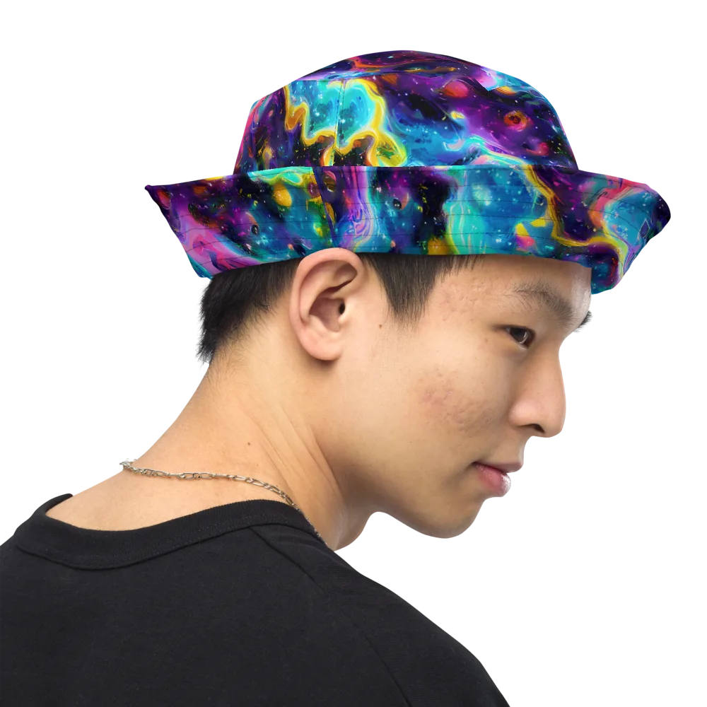 Infinite Iridescence on Reversible Bucket Hat — Right Outside