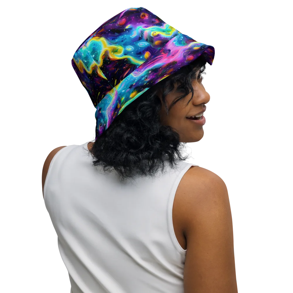 Infinite Iridescence on Reversible Bucket Hat — Right Outside