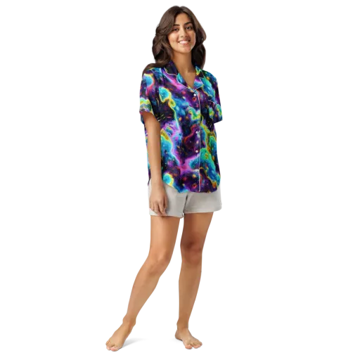 Infinite Iridescence on a Women's Short Sleeve Pajama Top