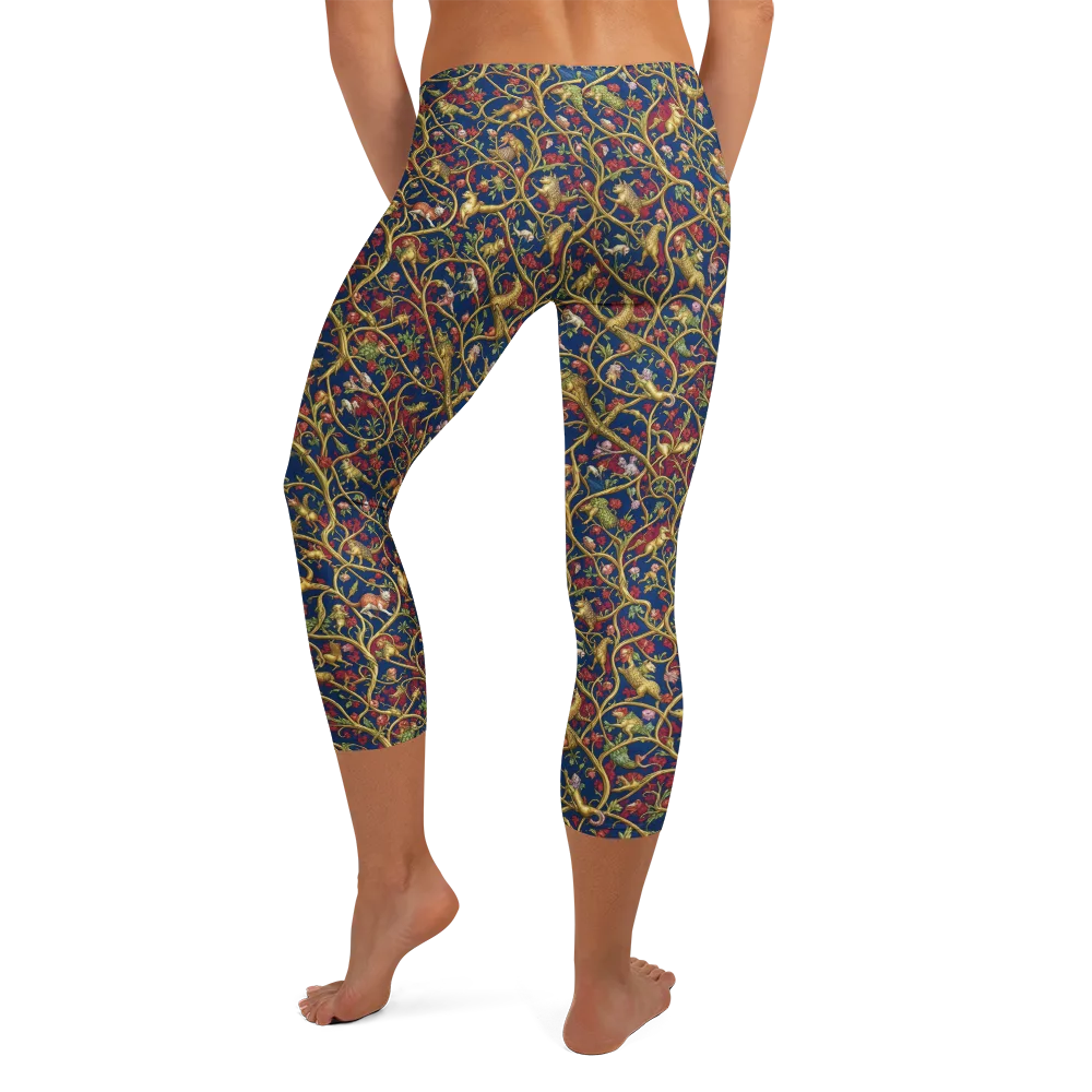 Nocturne Bestiary on Capri Leggings — Back