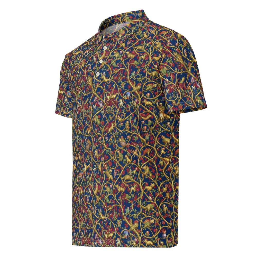 Nocturne Bestiary on Men's Slim Fit Polo Shirt — Left Front