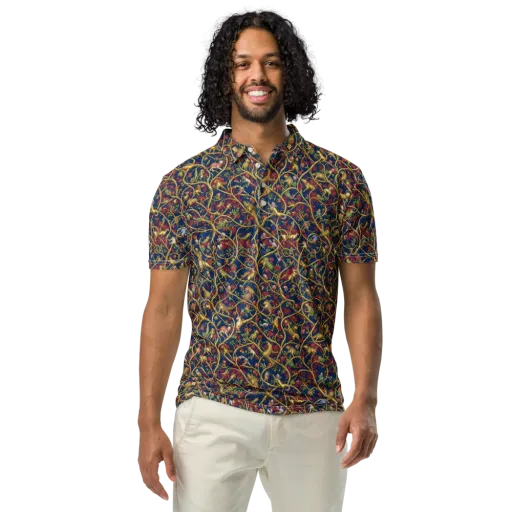 Nocturne Bestiary on a Men's Slim Fit Polo Shirt