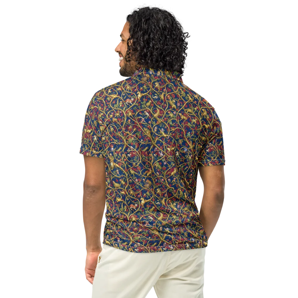 Nocturne Bestiary on Men's Slim Fit Polo Shirt — Back