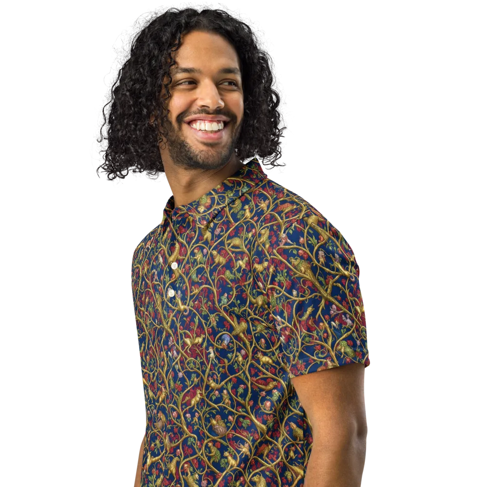 Nocturne Bestiary on Men's Slim Fit Polo Shirt — Left Front