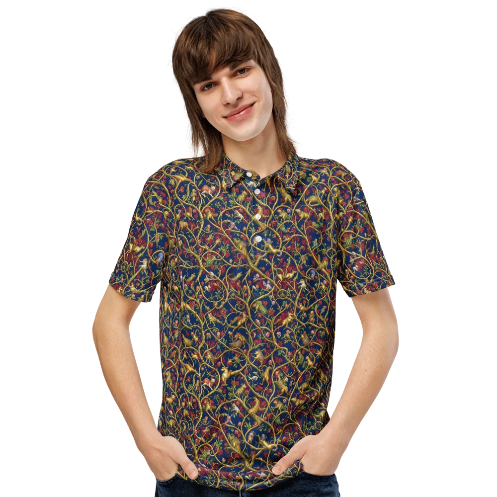 Nocturne Bestiary on Men's Slim Fit Polo Shirt — Front