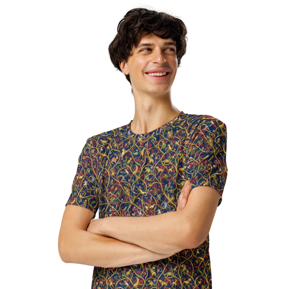 Nocturne Bestiary on Men's Crew Neck T-Shirt — Left Front