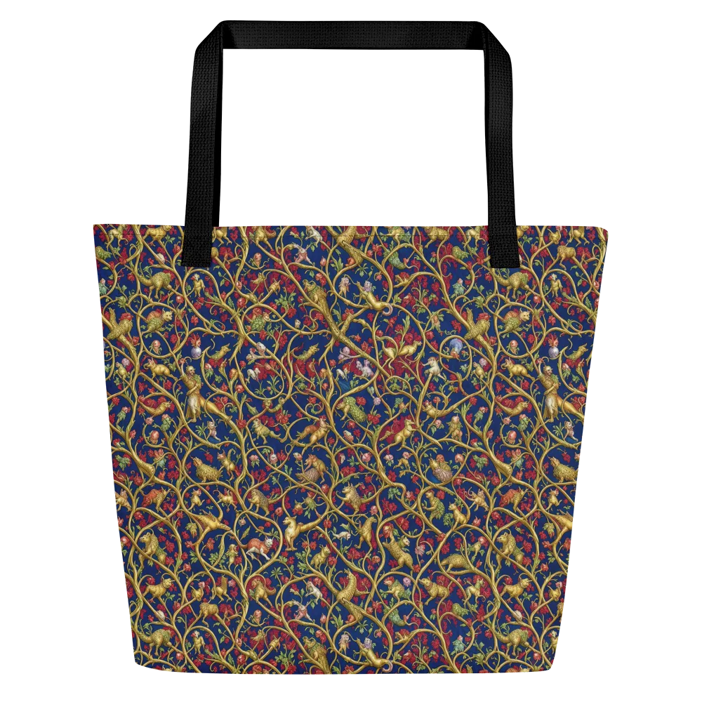Nocturne Bestiary on Large Tote Bag W/ Pocket — Front