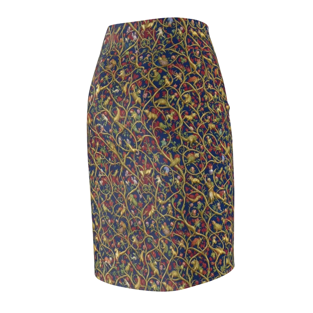 Nocturne Bestiary on Pencil Skirt — Back Side