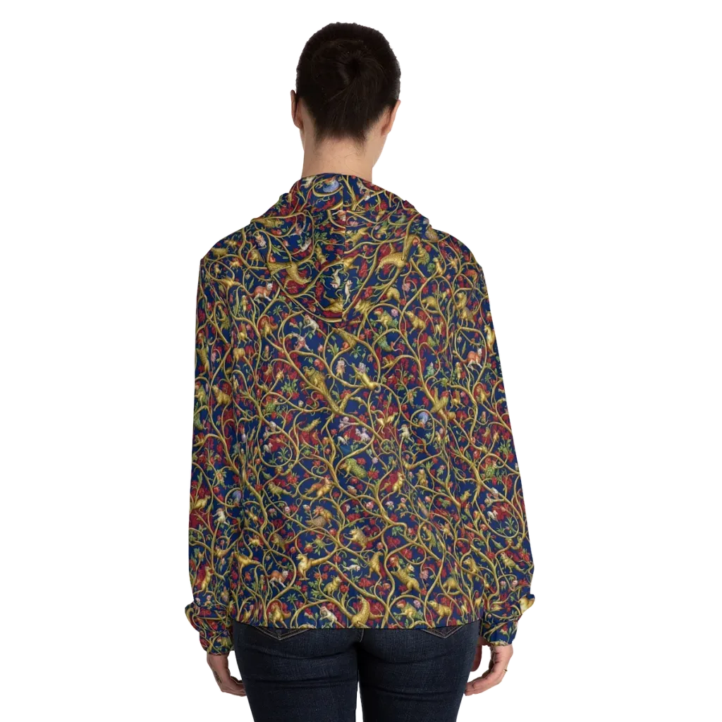 Nocturne Bestiary on Women's Full-Zip Hoodie — Back On Person