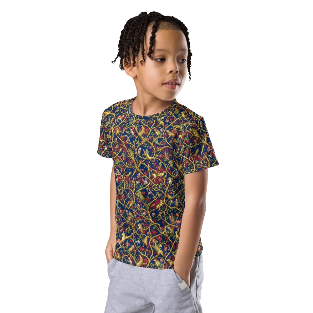 Nocturne Bestiary on Kids Crew Neck T-Shirt — Left Front