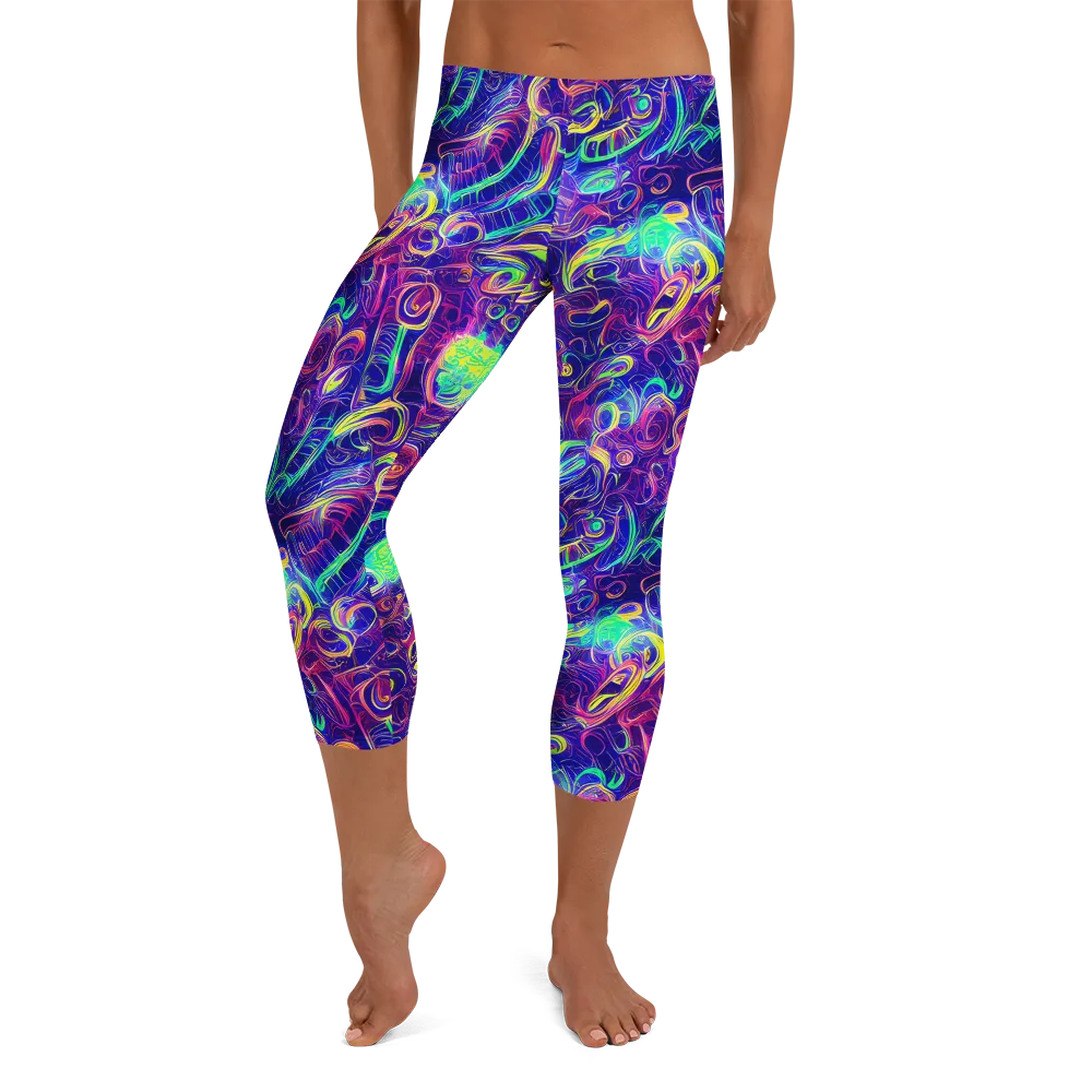 Limefire Ribbons on Capri Leggings — Front