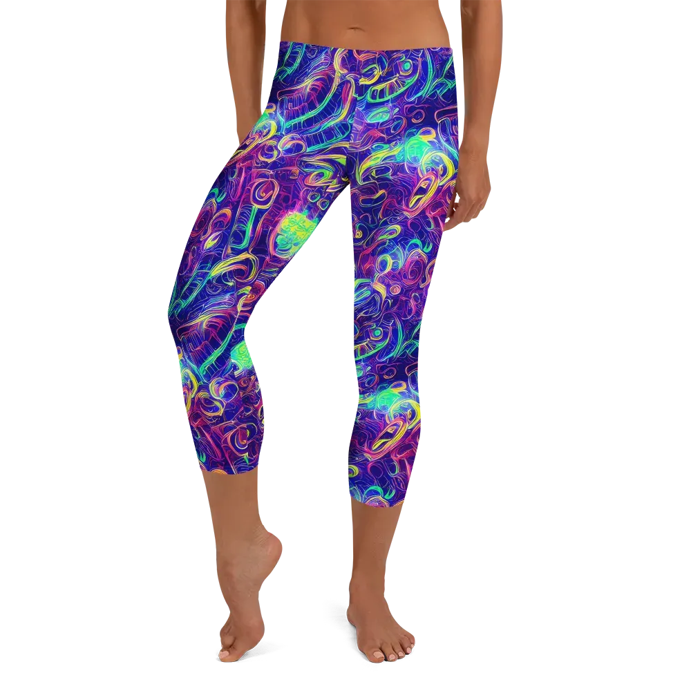 Limefire Ribbons on Capri Leggings — Front