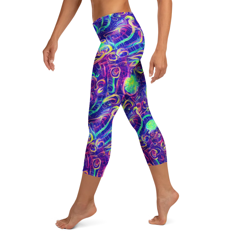 Limefire Ribbons on Capri Leggings — Left