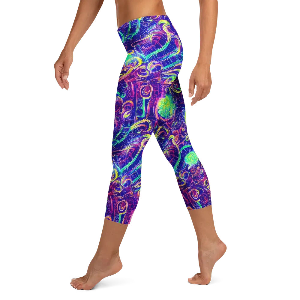 Limefire Ribbons on Capri Leggings — Left