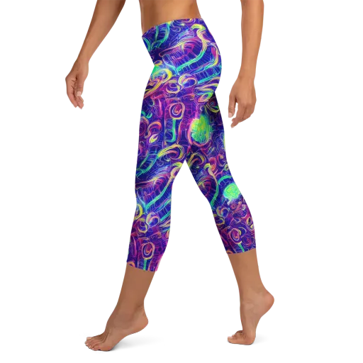 Limefire Ribbons on a Capri Leggings