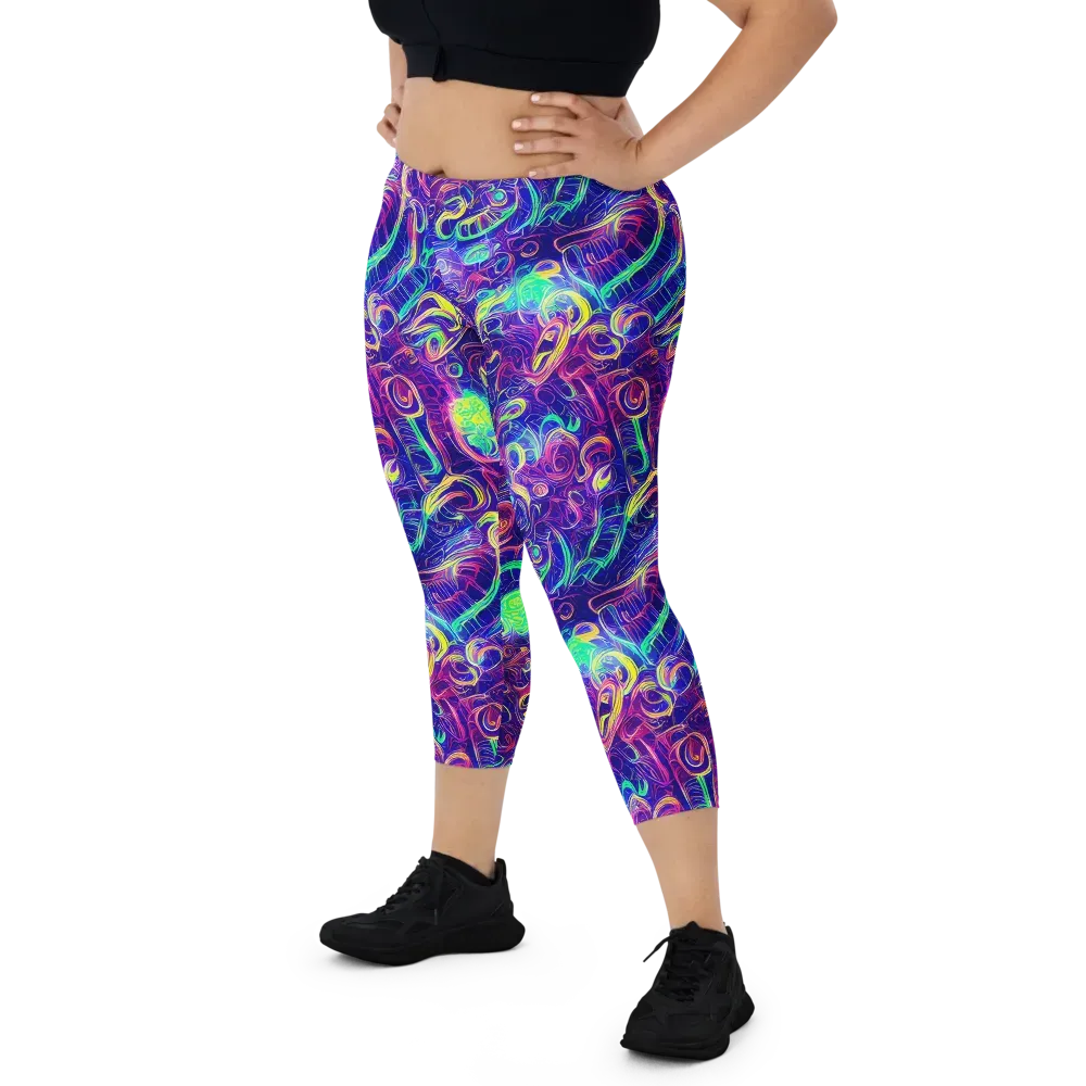 Limefire Ribbons on Capri Leggings — Front