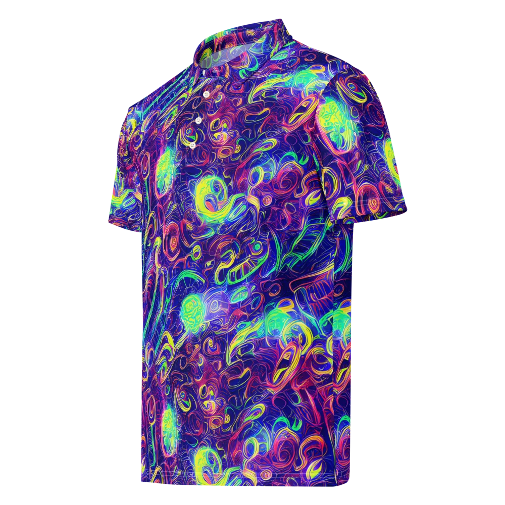 Limefire Ribbons on Men's Slim Fit Polo Shirt — Left Front