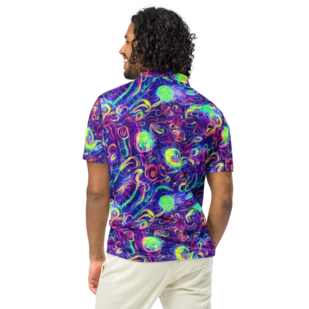 Limefire Ribbons on Men's Slim Fit Polo Shirt — Back