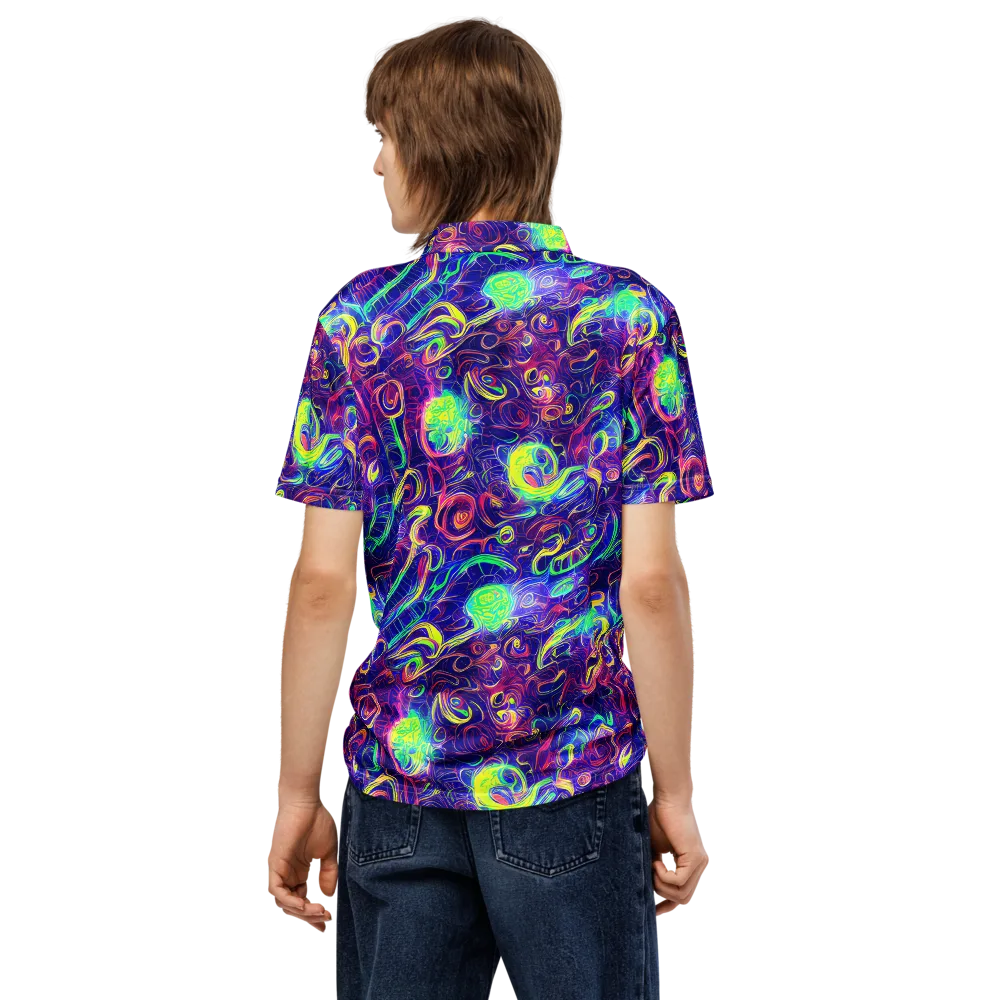 Limefire Ribbons on Men's Slim Fit Polo Shirt — Back