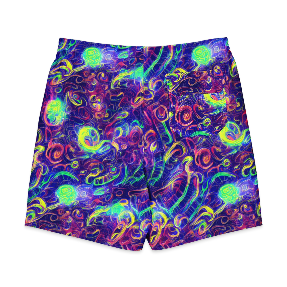 Limefire Ribbons on Men's Board Shorts — Back