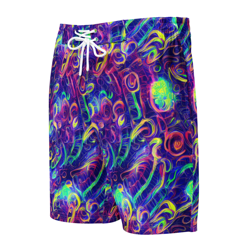 Limefire Ribbons on Men's Board Shorts — Front