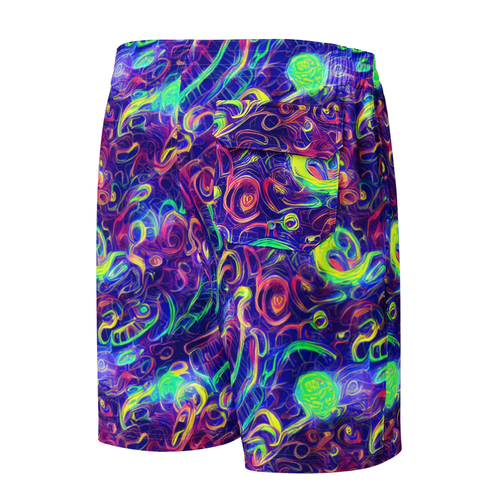 Limefire Ribbons on Men's Board Shorts — Back