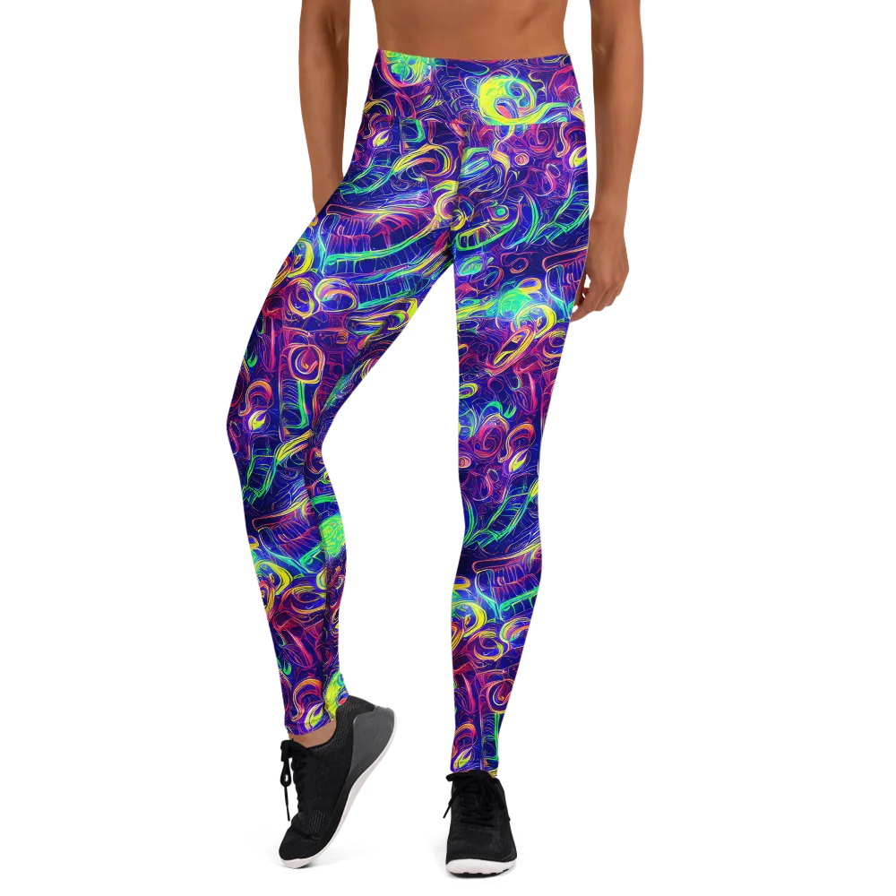 Limefire Ribbons on Yoga Leggings — Front