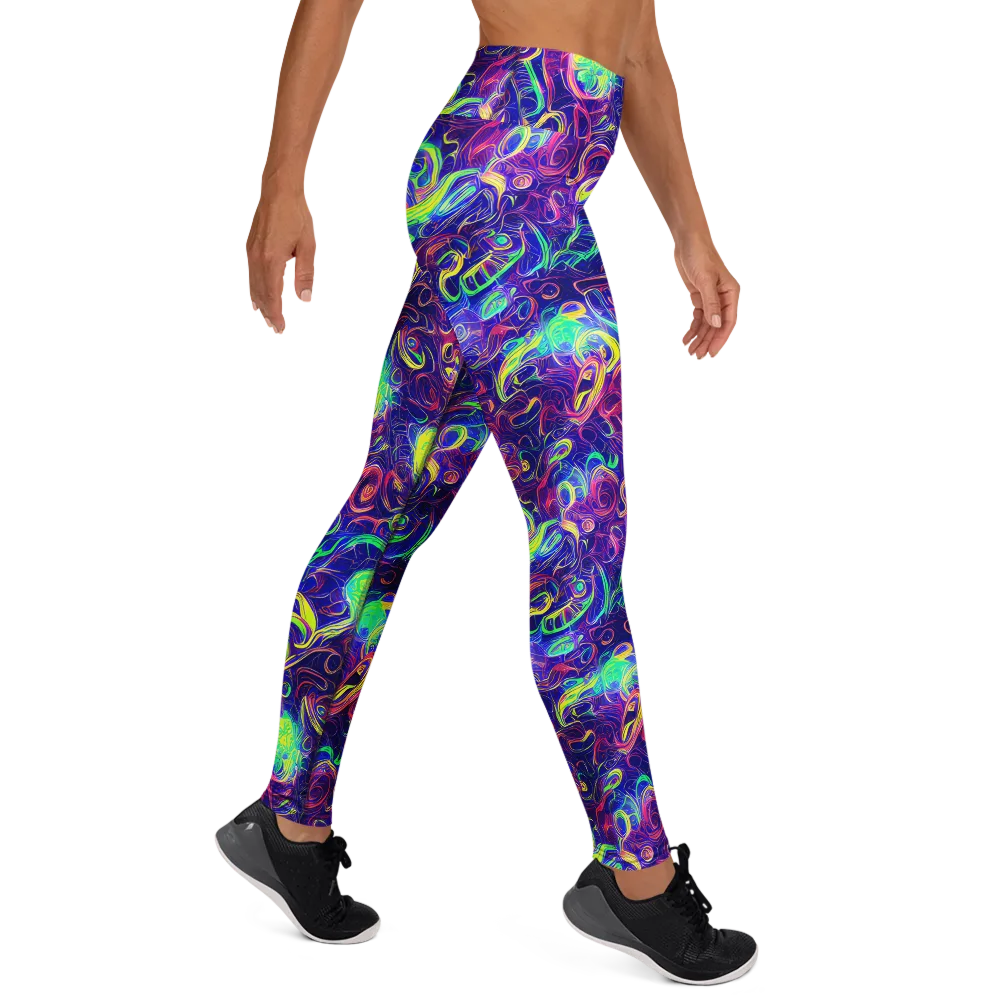 Limefire Ribbons on Yoga Leggings — Right
