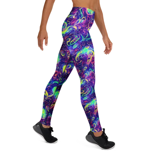 Limefire Ribbons on a Yoga Leggings