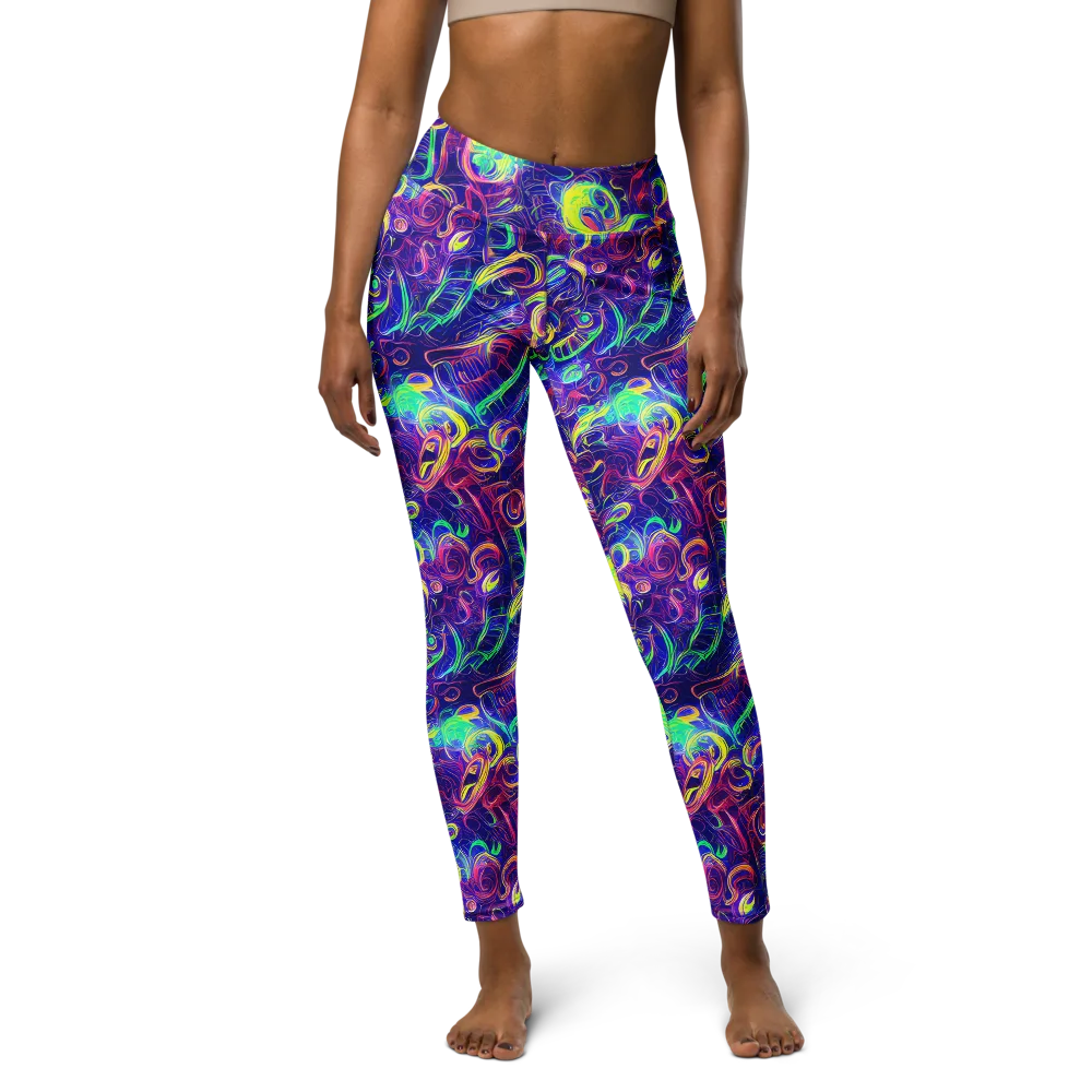 Limefire Ribbons on Yoga Leggings — Front