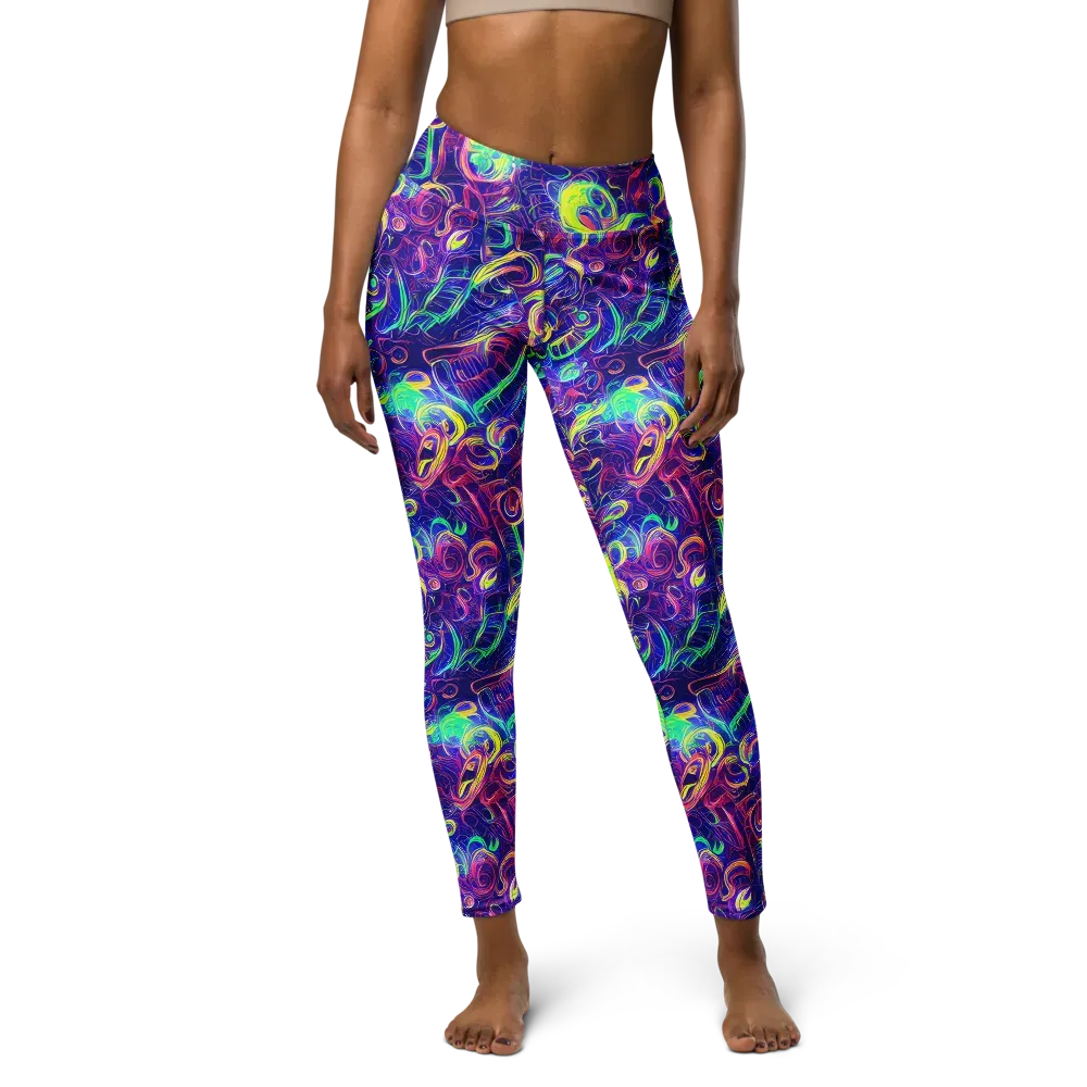 Limefire Ribbons on Yoga Leggings — Front