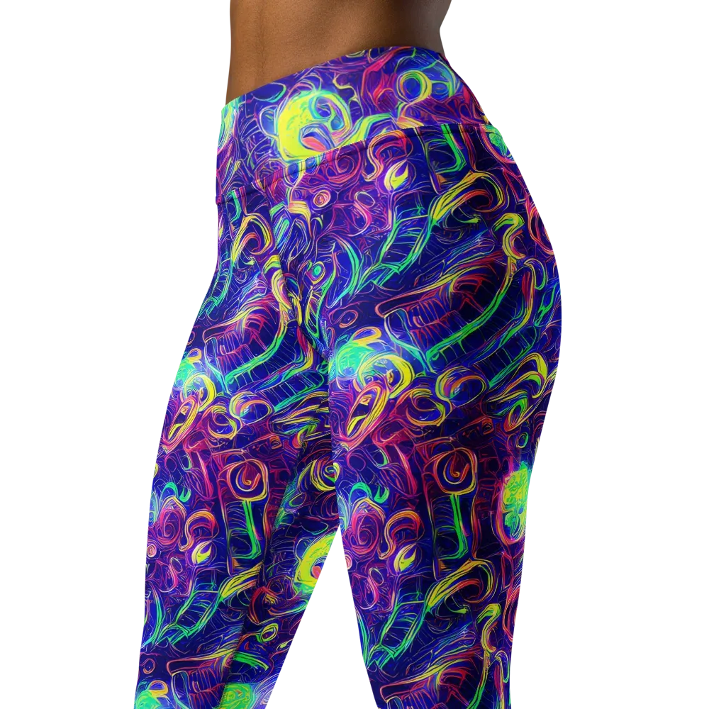 Limefire Ribbons on Yoga Leggings — Left Front