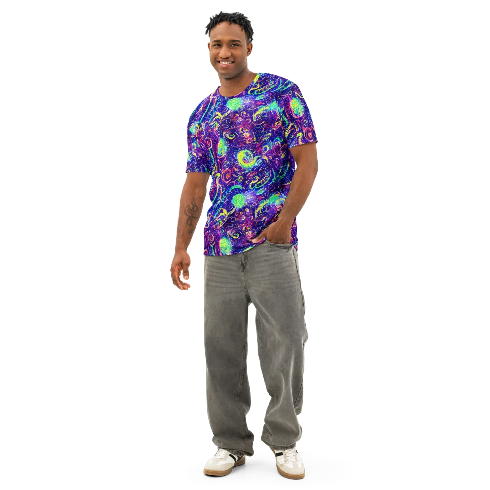 Limefire Ribbons on Men's Cotton Crew Neck T-Shirt — Front