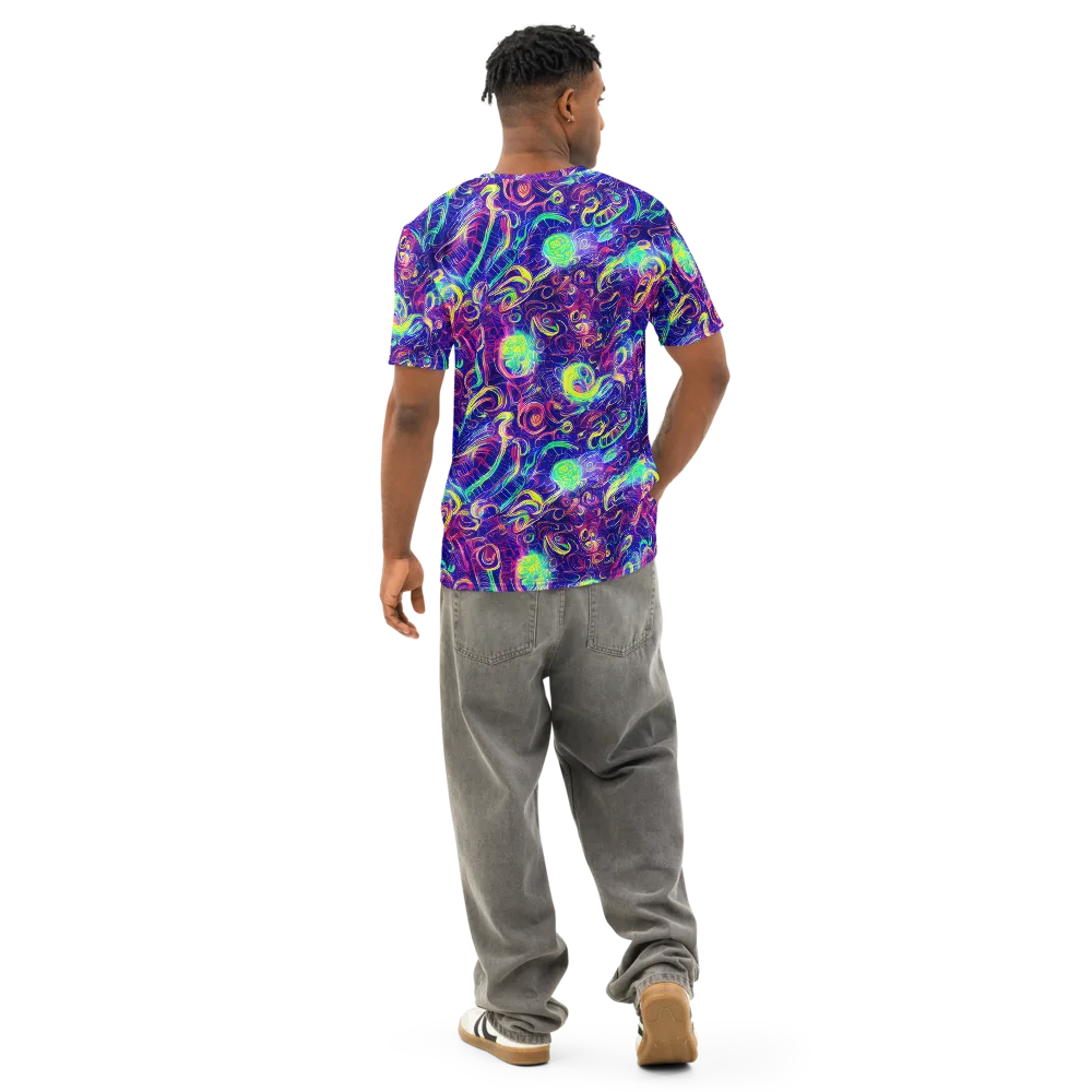Limefire Ribbons on Men's Cotton Crew Neck T-Shirt — Back