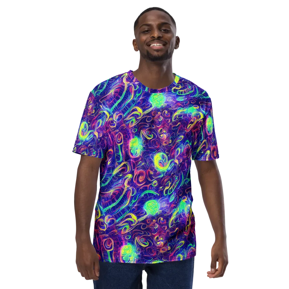 Limefire Ribbons on Men's Crew Neck T-Shirt — Front